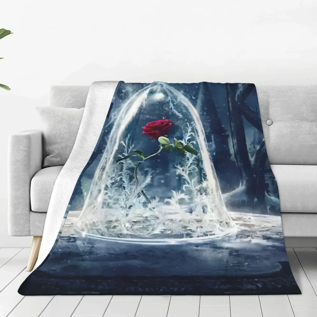 Beauty And The Beast Blankets Warm Soft Fluffy Plush Bedding Throws For Couch Chair Decorative Flannel Bedspread Bed Cover