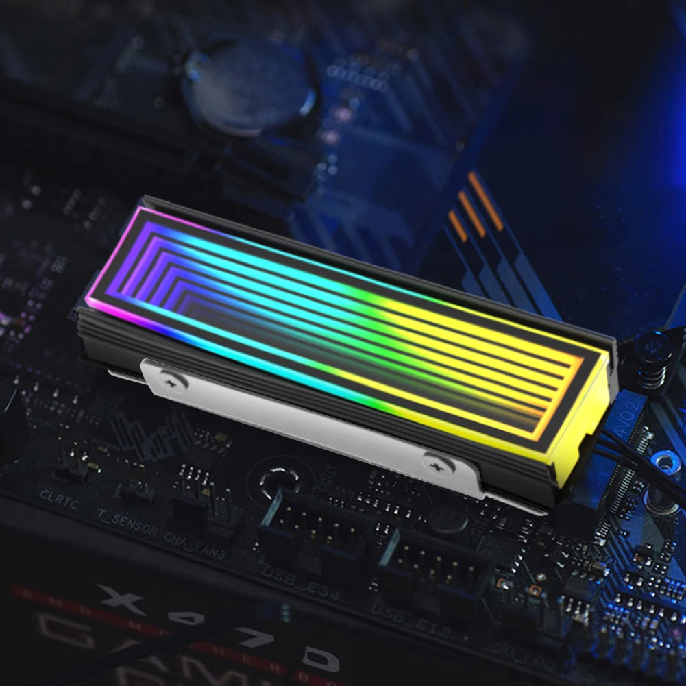 

M.2 Nvme SSD Radiator Heat Sink 5V 3PIN ARGB Heat Cooler Radiator AURA Sync Aluminum Alloy Heat-resistance for M.2 2280