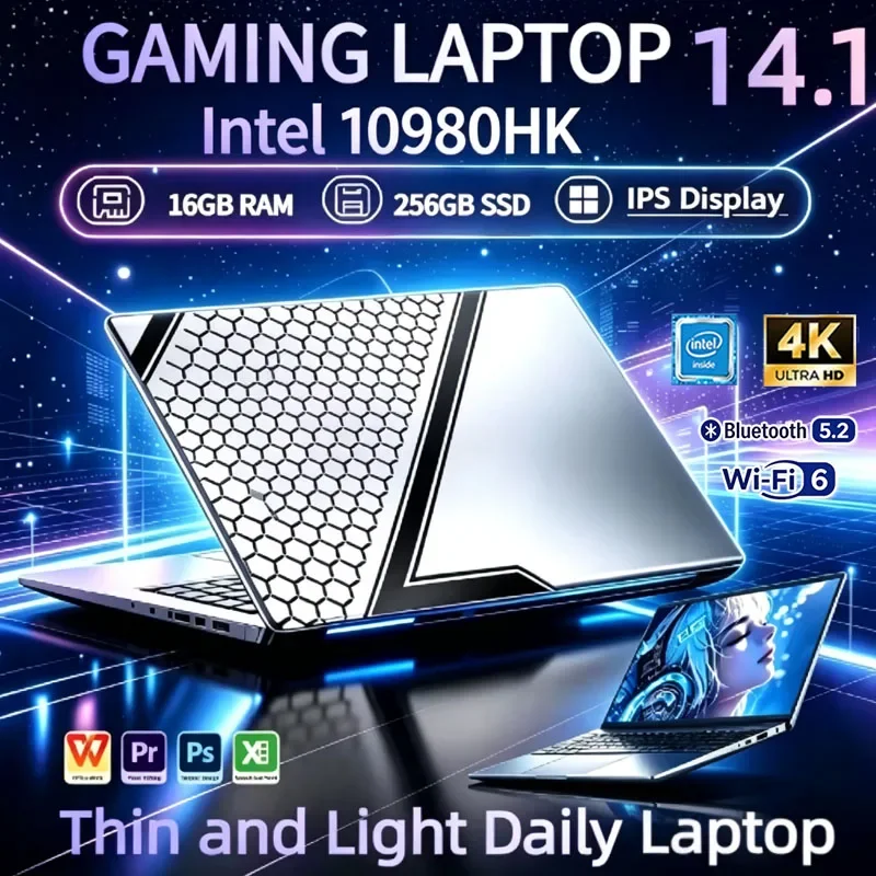 2026 New Laptop 14.1 Inch Windows 11 Intel Core I9 9900 16GB RAM 1TB 2TB SSD Fingerprint Unlock Study Office Pc Gaming Laptops