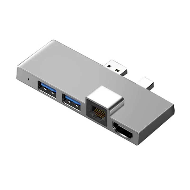 Docking Station Hub with 4K HDTV-Compatible TF Card Reader Gigabit Ethernet 2 USB 3.1