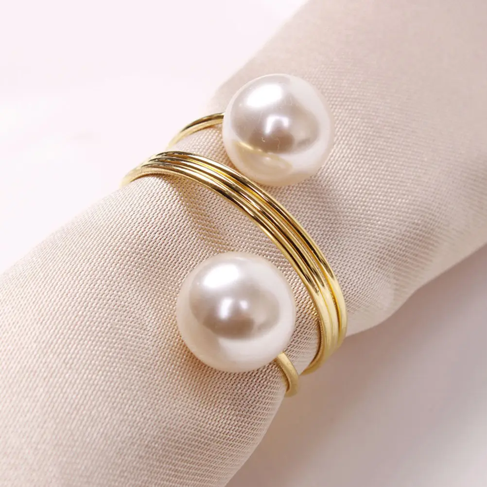 

12 шт. кольца для салфеток с жемчужным покрытием, держатели для салфеток из сплава для свадеб, вечеринок, украшения стола, банкетов, домашнего декора