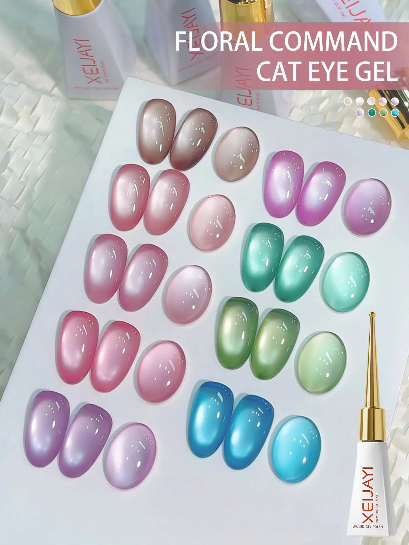 

9 шт., набор гель-лаков для ногтей «кошачий глаз», замачиваемый УФ-французский гель-лак «кошачий глаз», маникюрный салон