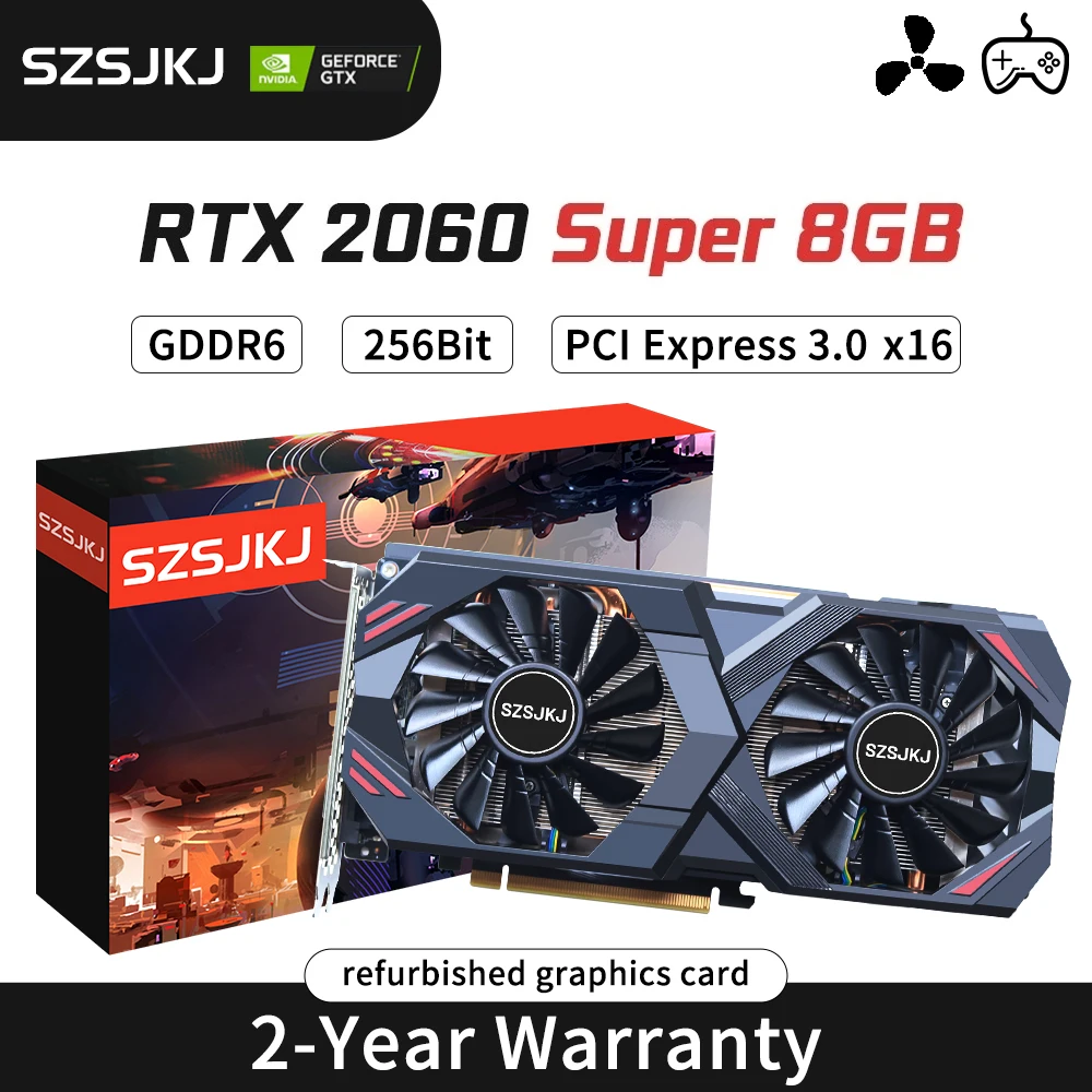 RTX 2060 Super 8GB Gaming Graphics Card GDDR6 256Bit 8Pin PCI Express 3.0x16 rtx 2060 super 8gb game Placa de vídeo