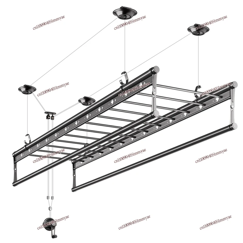 

Hand crank rack Balcony lifting drying rod Household rod Manual top loading rack Cold clothes hand crank ty