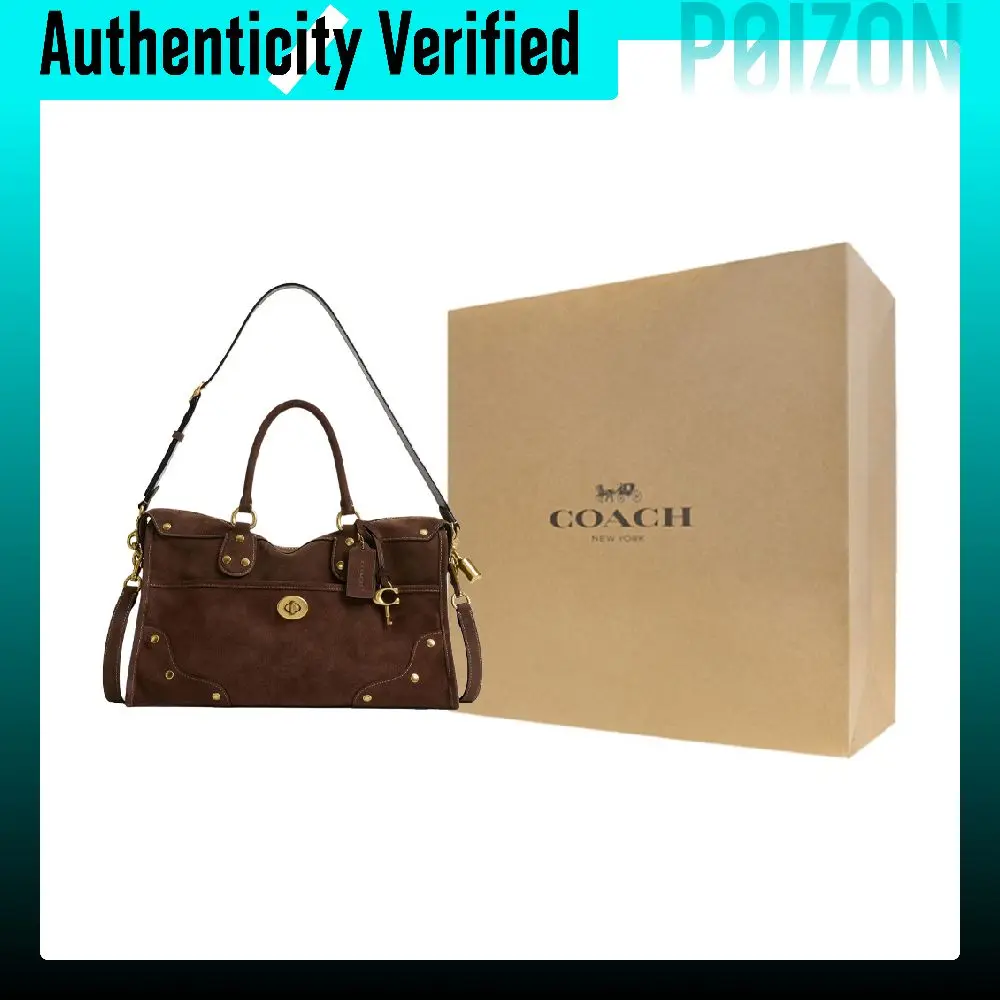 COACH Suede Handbags Large Women's Tan CFN68-B4Z5D