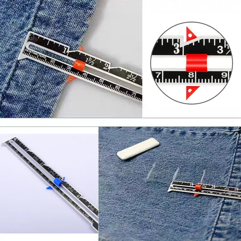Sewing Tools Seam Measuring Ruler Tailor Allowance Edge Quilting Marking Arbitrary Sliding Guage Aluminum Stitch Accessories