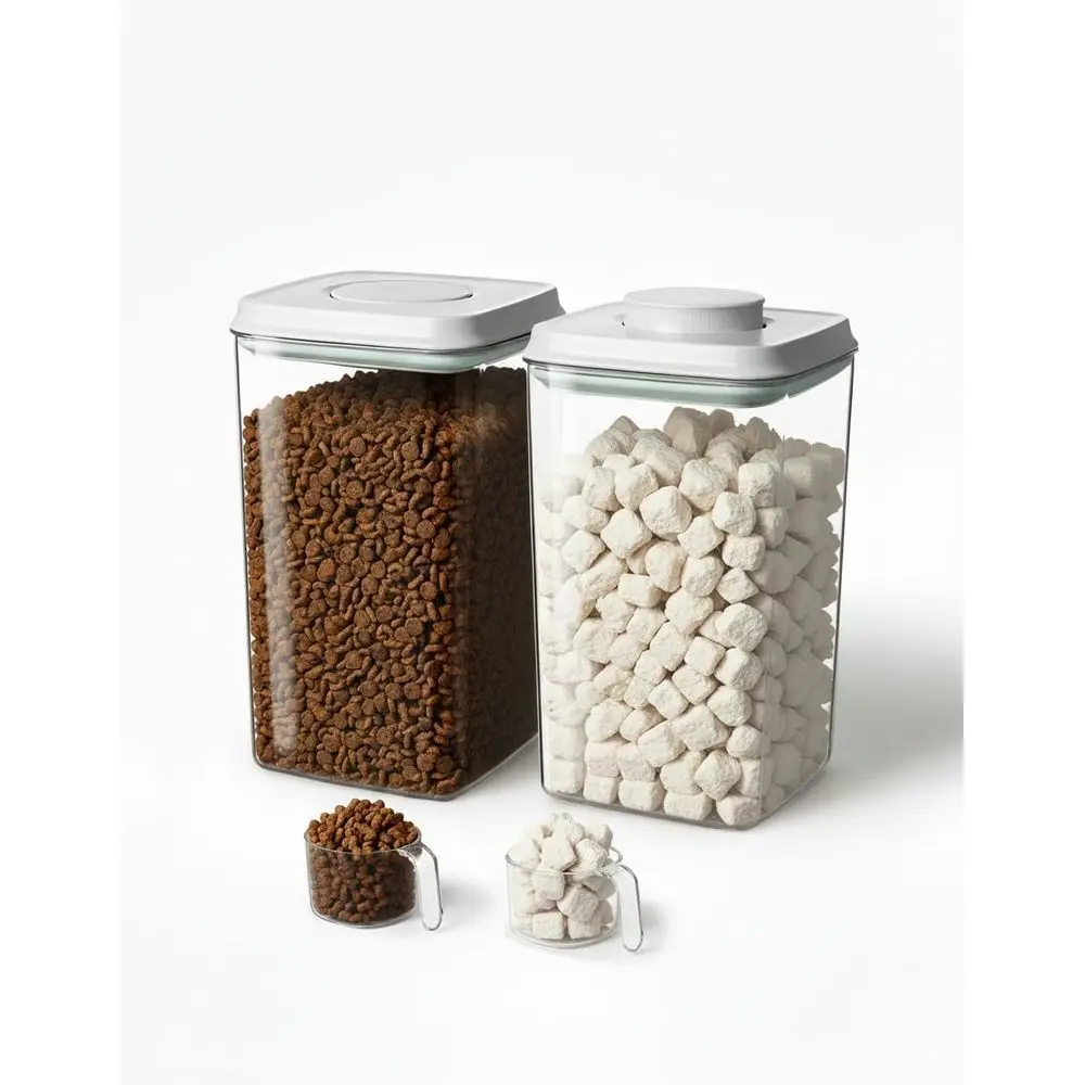Airtight 4.2 Qt Dog Food Container with 130ml Scoop, Stackable and BPA-Free for Kibble & Treats Storage