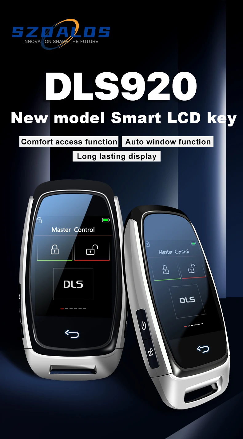 DLS-920 LCD Smart Key Originele afstandsbediening autosleutel Keyless aangepast