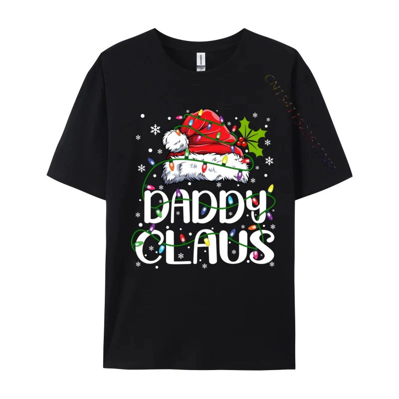 Daddy Claus Shirt Christmas Lights Pajama Family Matching T-Shirt Funny Retro T-Shirt New Design Men's Tshirts