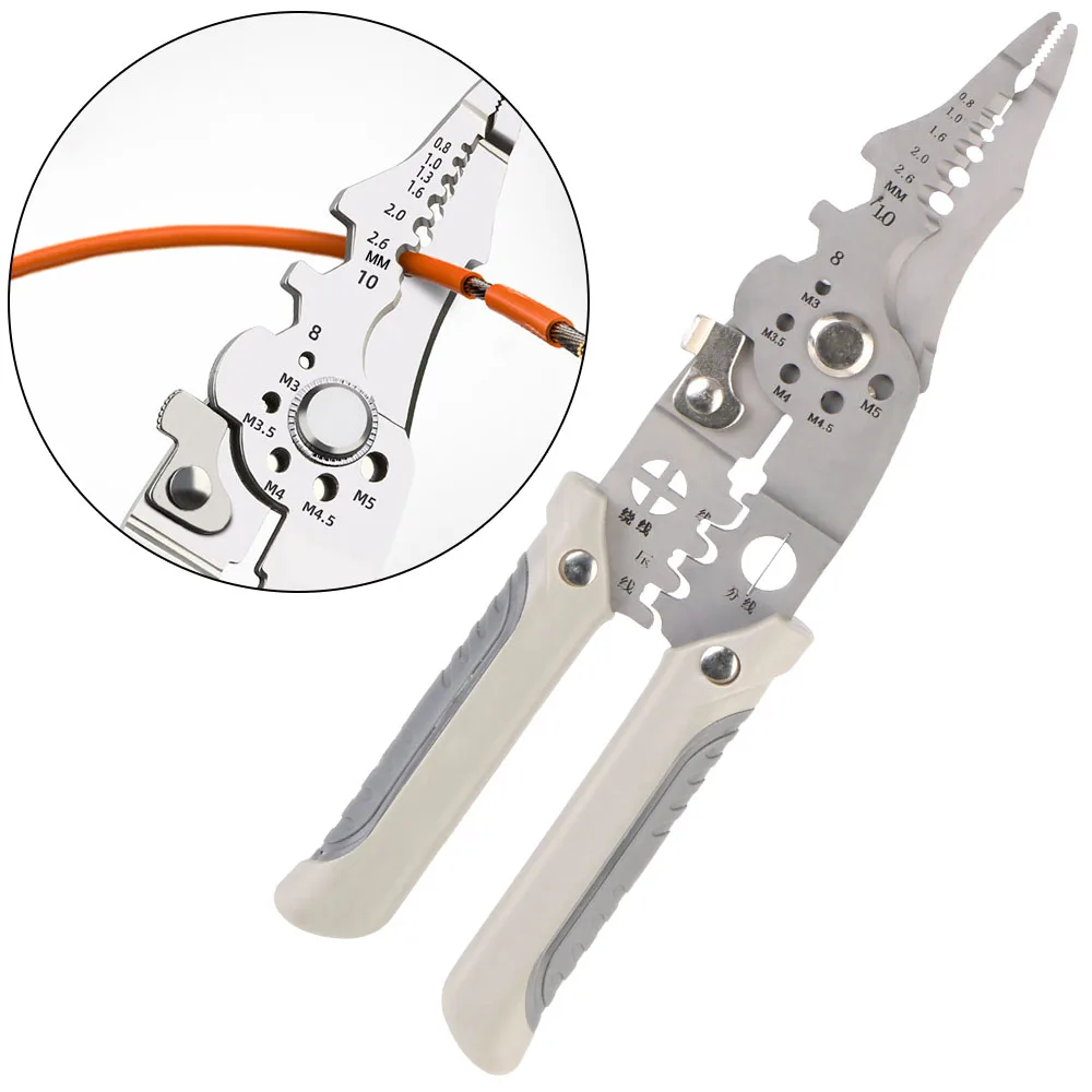 Cable Crimper Pliers Cable Stripping Wire Cutter Crimping Tool Multifunctional Hand Tools Wire Stripper Multi Tools Cut Line