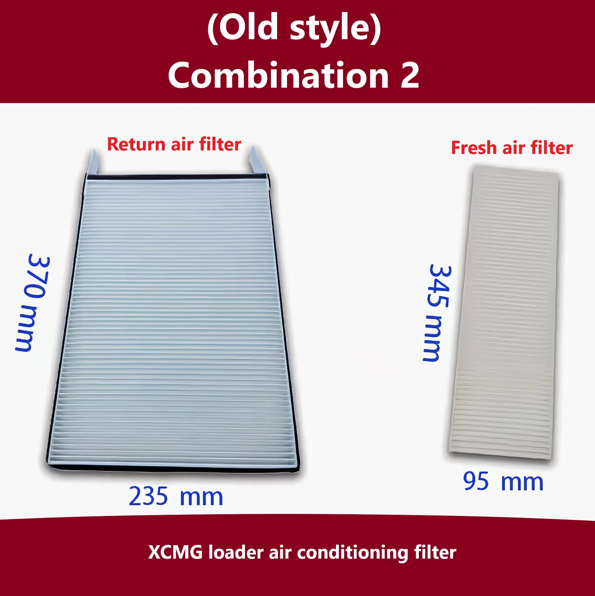 XCMG LW500/550/600FV/HV/KV loader air conditioning fresh air filter; Return air filter; 803588207 860152446 803589891 860152447