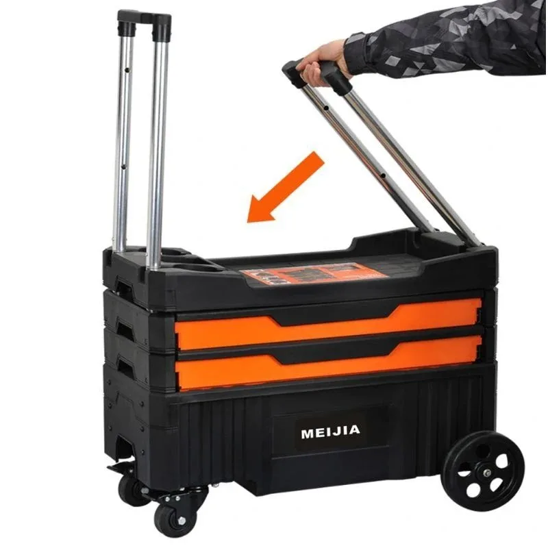 

Car Repair Tool Cart Multi-layer Foldable Tool Cart Portable Mobile Multifunctional Carts Stainless Steel Tools Storage Rack