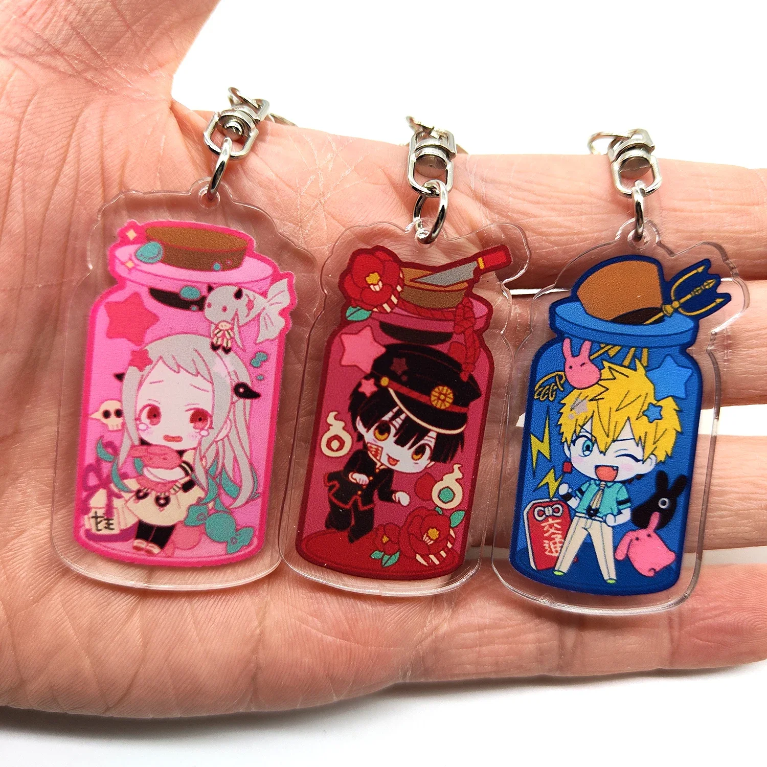 3/4pcs/set Anime Keychain Hanako-kun Cute Cartoon Keychain Car Accessories for Men Bag Pendant Friend Gifts Jewelry