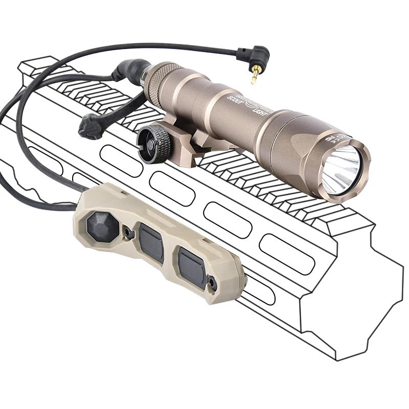 WADSN AXON linterna táctica de caza con mando remoto por cable airsoft - imagen 2