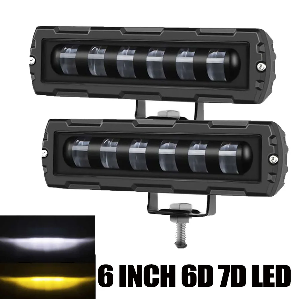 6 Inch 6D 7D LED Work Light Bar offroad Driving Running Light fog lights for Motorcycle Car Lada 4X4 SUV offroad Truck 12V 24V
