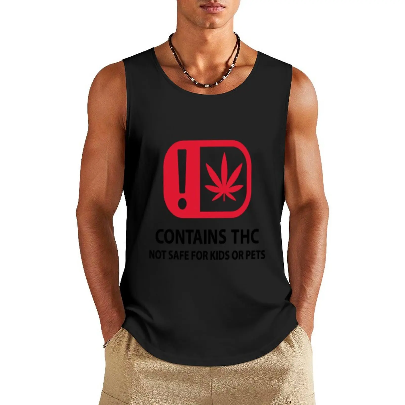 

THC warning Tank Top Men's t shirt bodybuilding man muscle t-shirt Vest male
