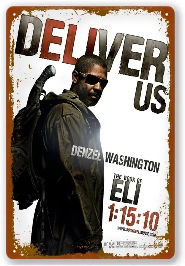 The Book Of Eli (#3 Of 8) Deliver Us 2010 Movie Poster Vintage Metal Tin Sign Home Cafe Bar Pub Wall Decor Gift 8x12 Inch