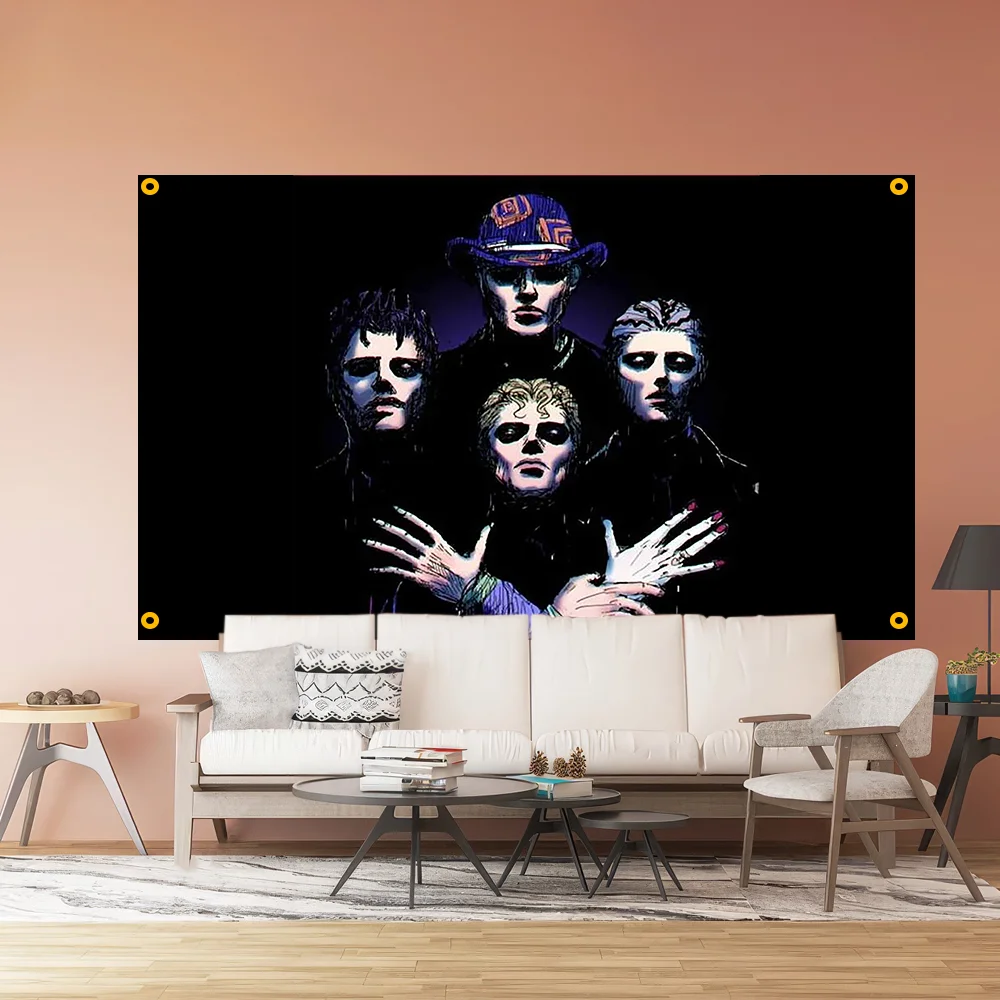 Jojo's Bizarre Adventure Stand in Music Poster flag Suitable for rooms, decorative garages，Japanese art racing style flag