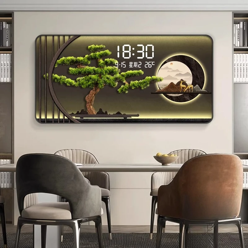 

Luxury Calendar Wall Clock Modern Bedroom Digital Living Room Large Wall Clock Nordic Designer Electronic Clock Mural Home Decor