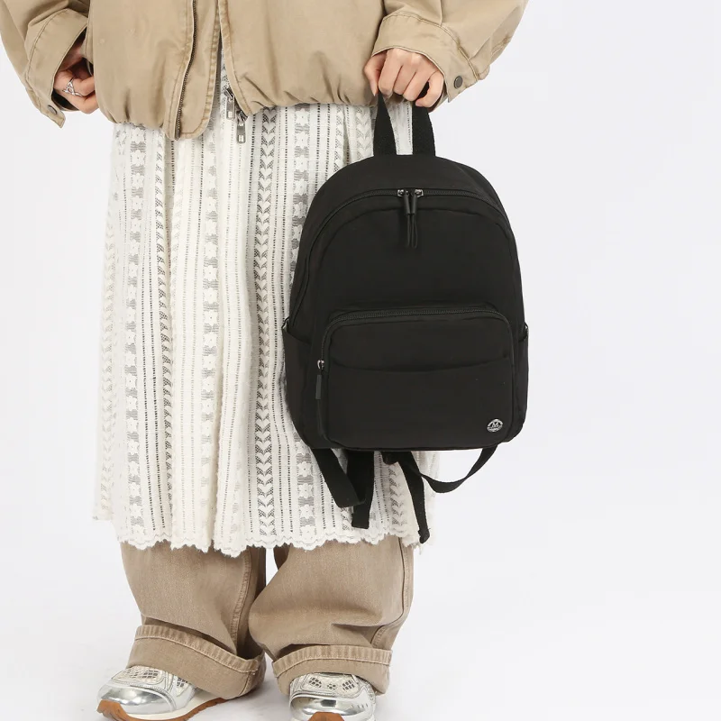 Solid Color Backpack Women's Travel Commuting Lightweight2025New style women's travel mini backpack compact school bag