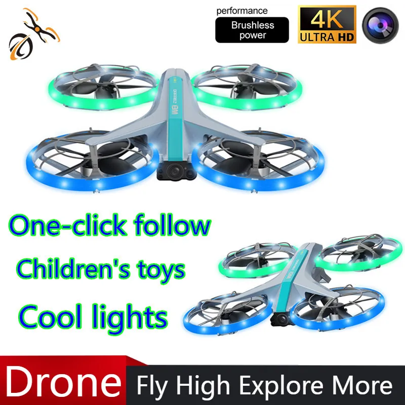 

2026 V33S Drone RC Helicopter Quadrocopter 4K HD Camera One-Key Return FPV Follow Me Dron RC Plane Cool LED lights RC Toys Gift