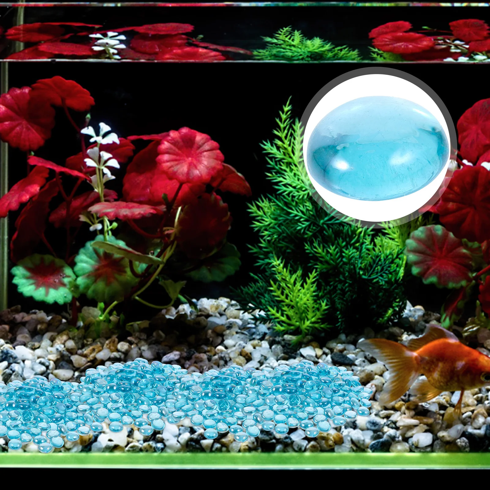 

1 Bag Fish Tank Aquarium Glass Stone Macadam Decorative Landscape Stones DIY Craft Floral Plant Pot Fish Tank Macadam