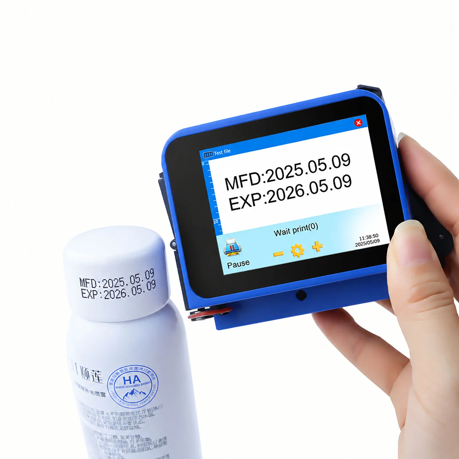 ZM-C15 0.5inch Mini Intelligent Inkjet Printer Handheld Inkjet Printer Text QR Barcode Image Batch Number Logo Coding Machine