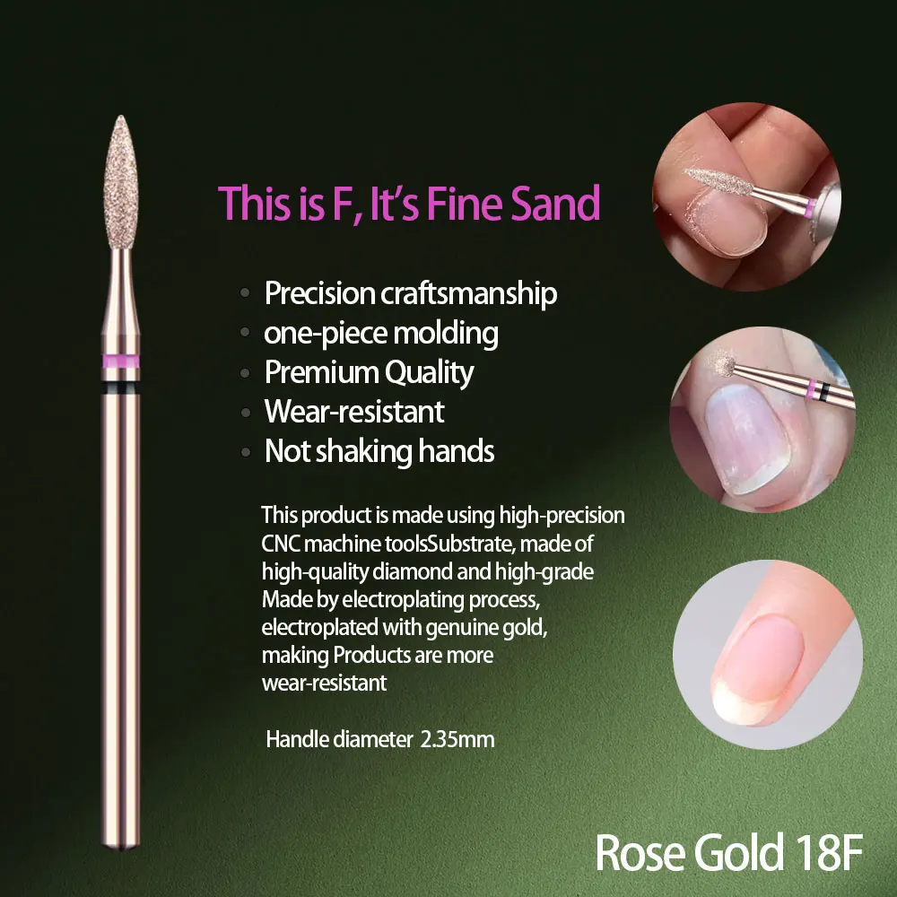 1Pcs Hohe Qualität Rose Gold Diamant Nagel Bohrer Für Maniküre Grat Häutchen Abgestorbene Haut Sauber Maniküre Bohrer Zubehör
