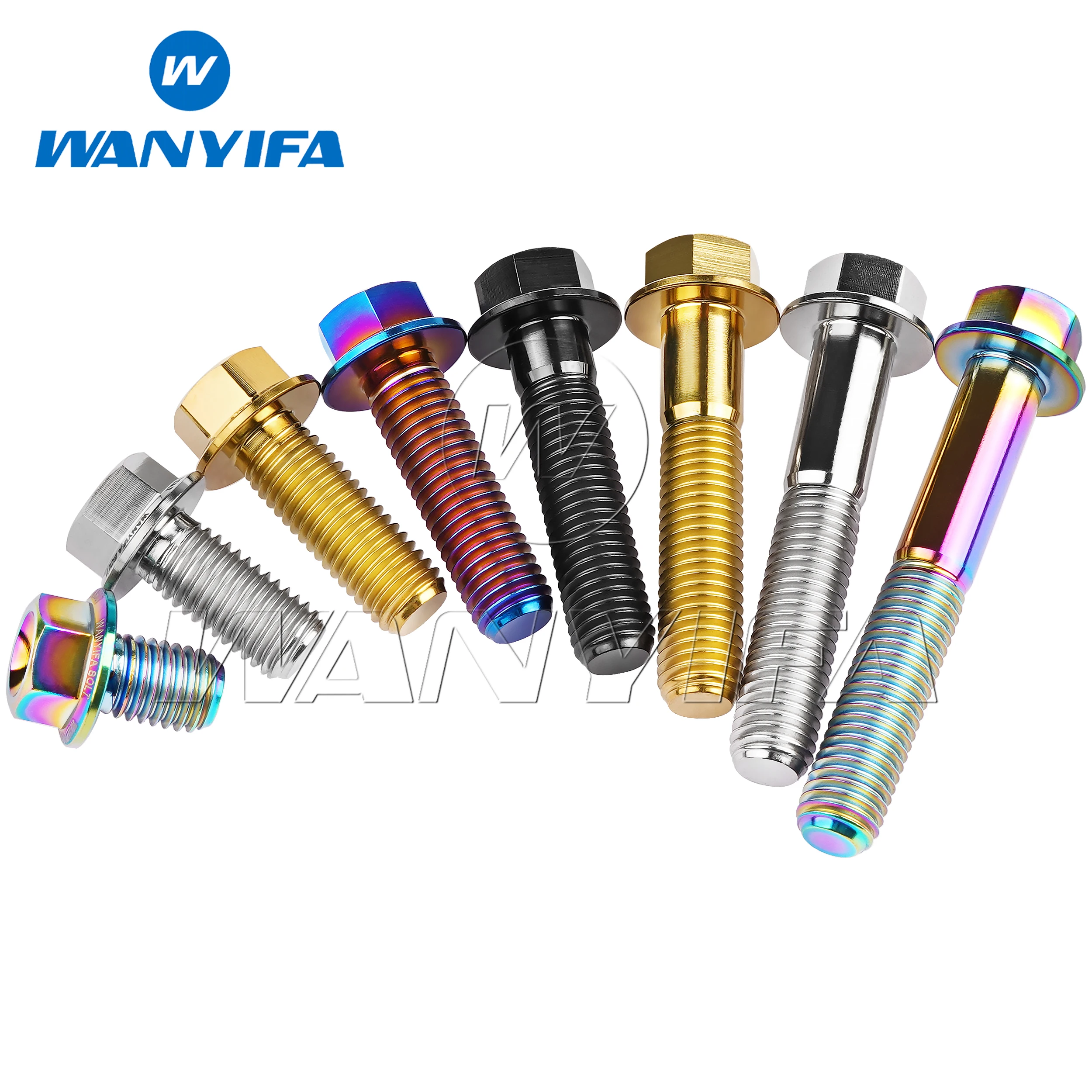 

Wanyifa Titanium Bolt M7X10/15/20/25/30/35/40/45/50Mm Screws Flange Head Screws for Motorcycle Accessories