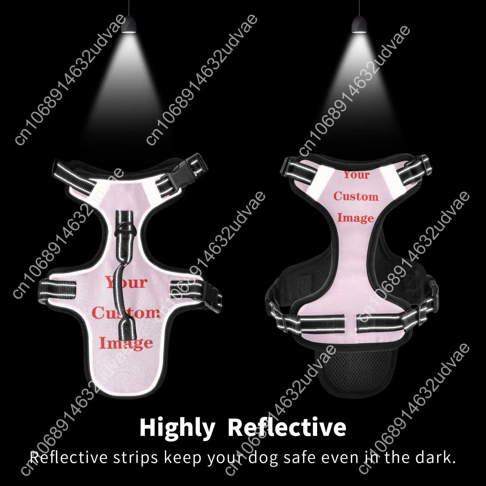 Custom Front Nylon Dog Cat Harness No Pull Vest Adjustable Safety Harness For Dog Small Large Running Training French Bulldog