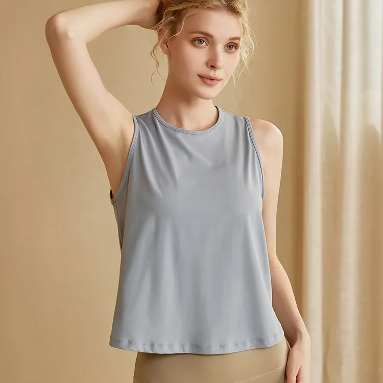 

Женский спортивный жилет для йоги, весна-лето, свободный дышащий топ без рукавов, быстросохнущая одежда для бега и фитнеса, накидка