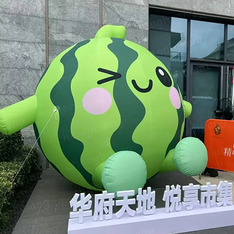 

Inflatable cute watermelon, fruit type air mold with blower, outdoor square and shopping mall decoration props