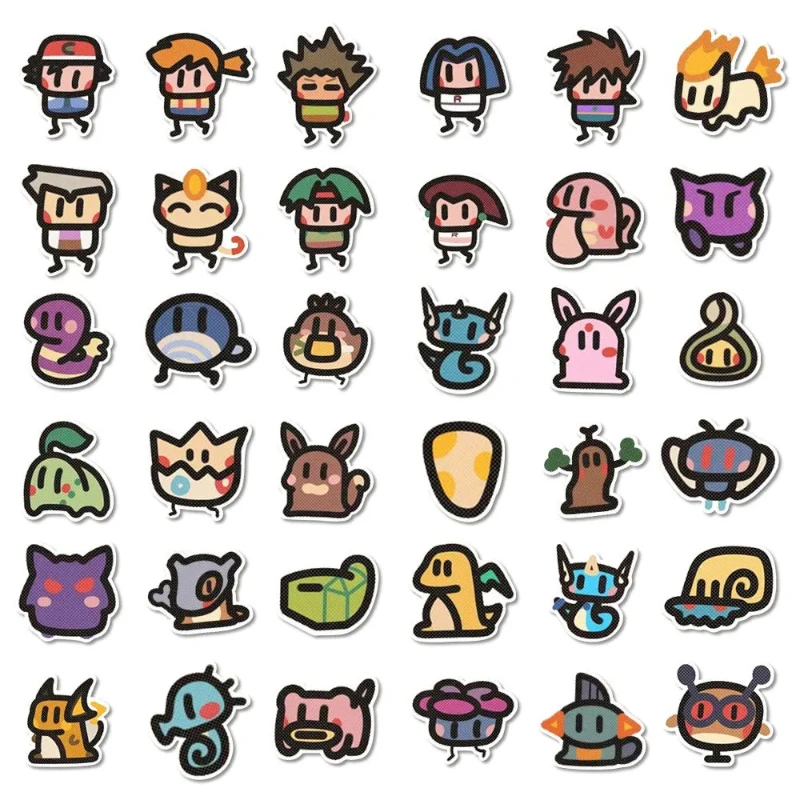 

Pokemon Animation Games Peripheral Toy Handbook Luggage Guitar Refrigerator Old School Style Stickers