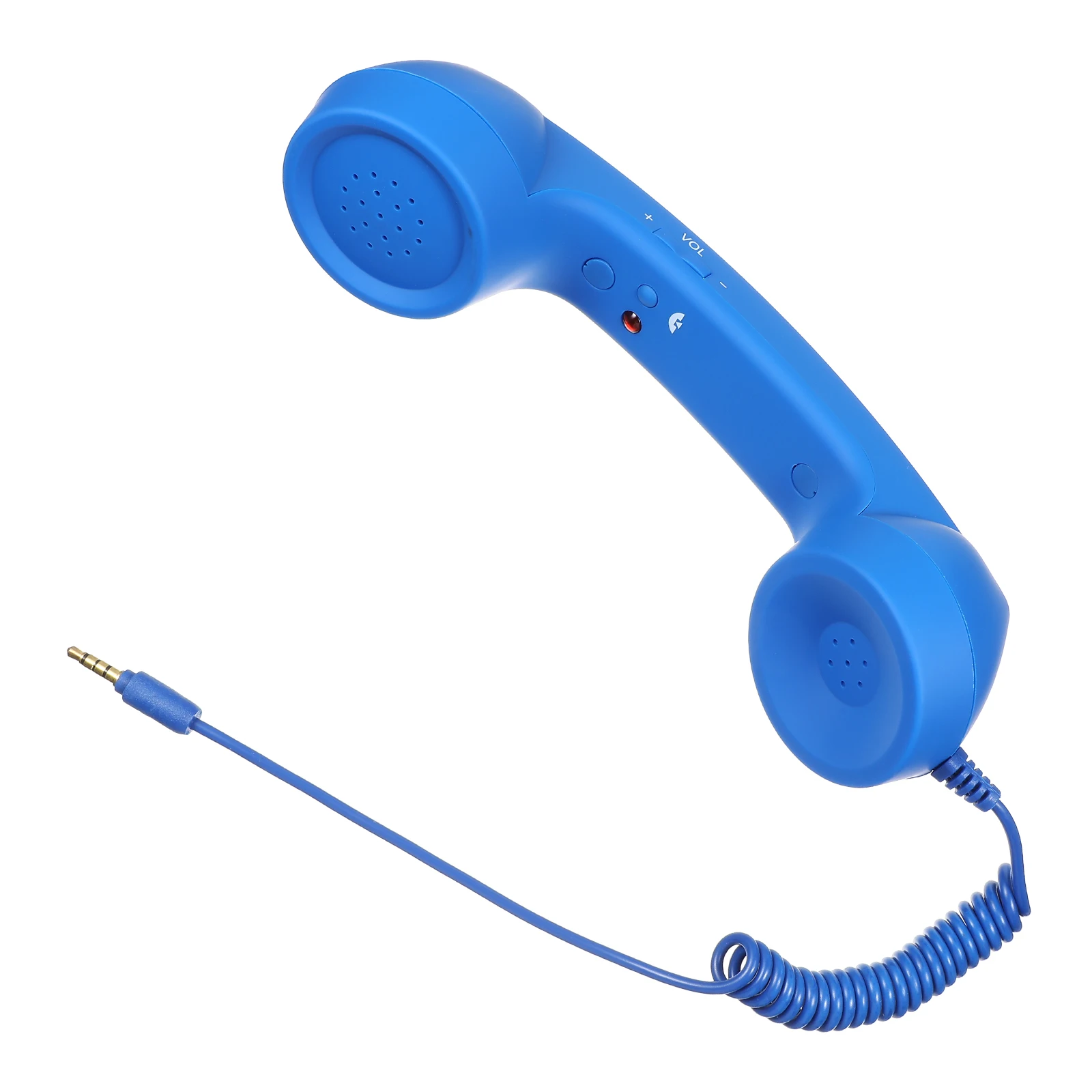 

Retro Microphone Blue 3.5mm Vintage Telephone Receiver Noise Reduction Compatible Devices Soft Touch Luxury Rubberized