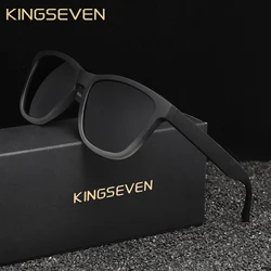 KNGSEVEN Trendy Round Sunglasses Men Women Causal Polarized Anti-UV400 Glasses Outdoor Causal Black Frame Driving Eyewear