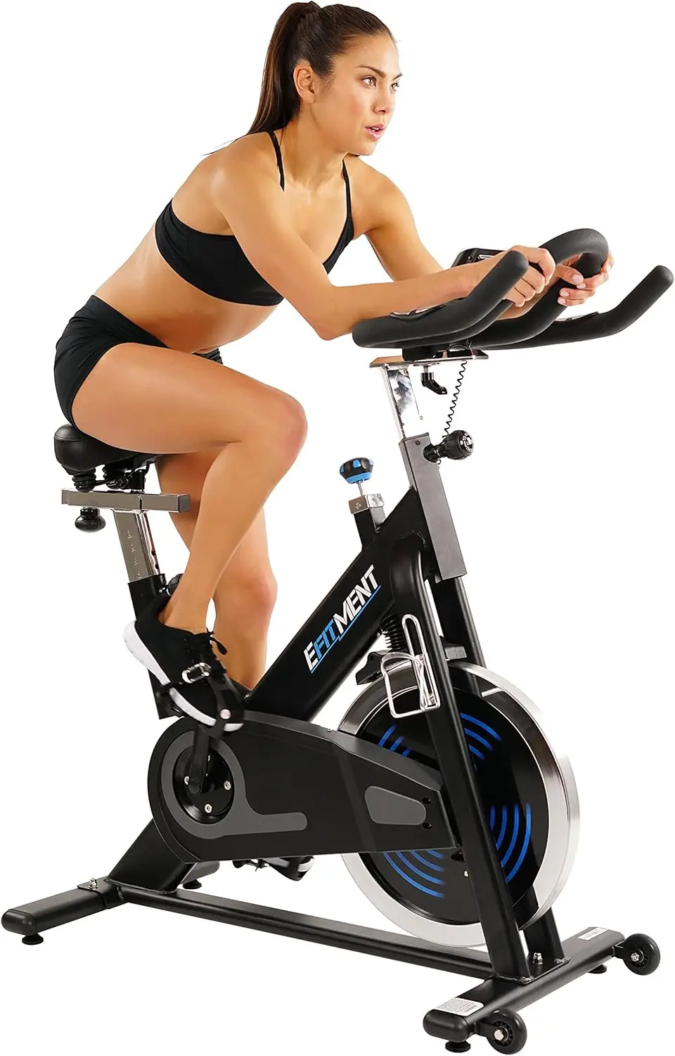 

EFITMENT Indoor Cycle Bike, Magnetic Cycling Trainer Stationary Exercise Bike w/ 40 lb Chromed Flywheel, Belt Drive and LCD Moni