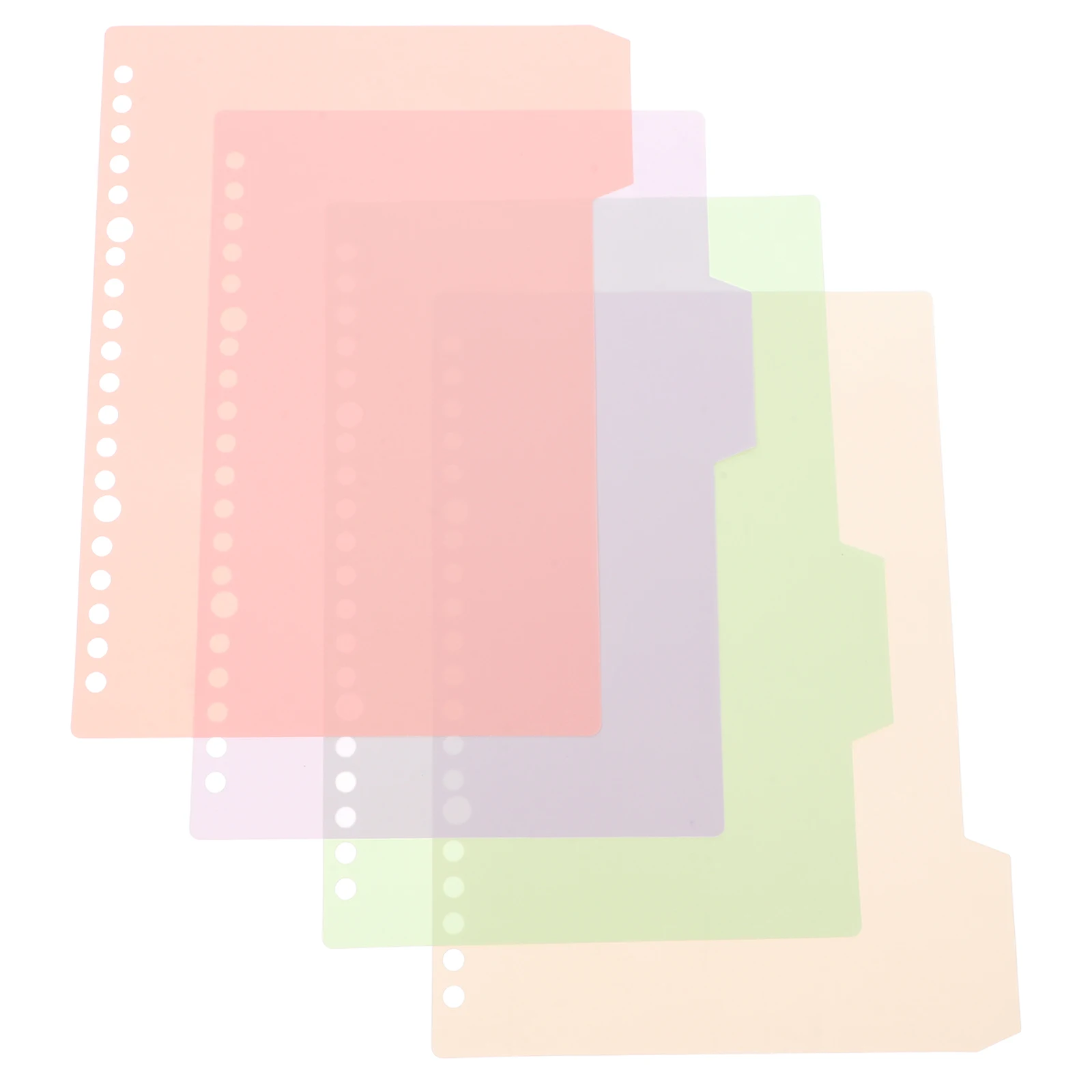 

4pcs Pp Divider Sheets Pastel Binder Dividers Light Pink Multi Pocket Notebook Organizer Waterproof Index Dividers For