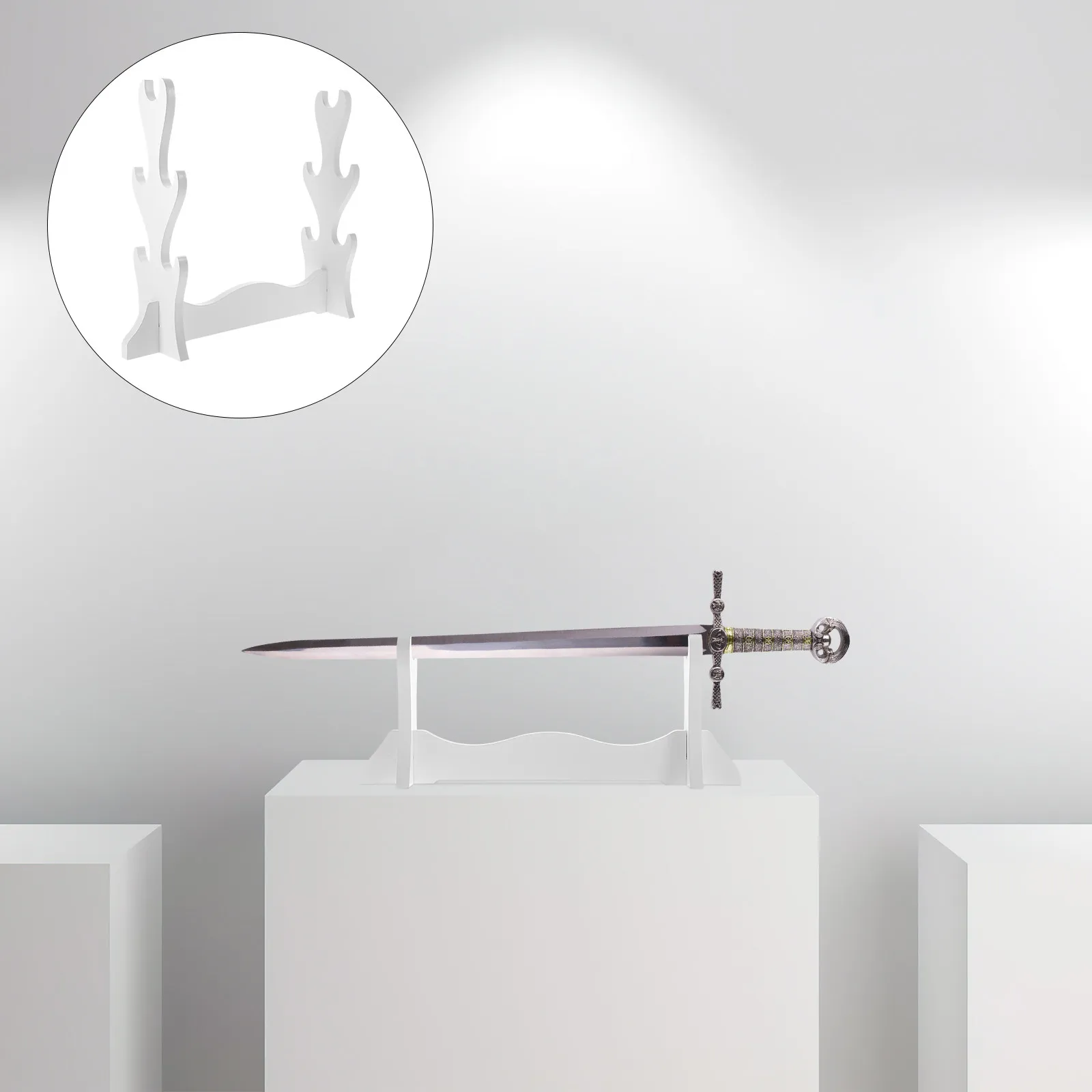 Wooden Stand for Swords Display Storage Desktop Decorative Rack Home Supply Collection Organizer Horizontal Wood