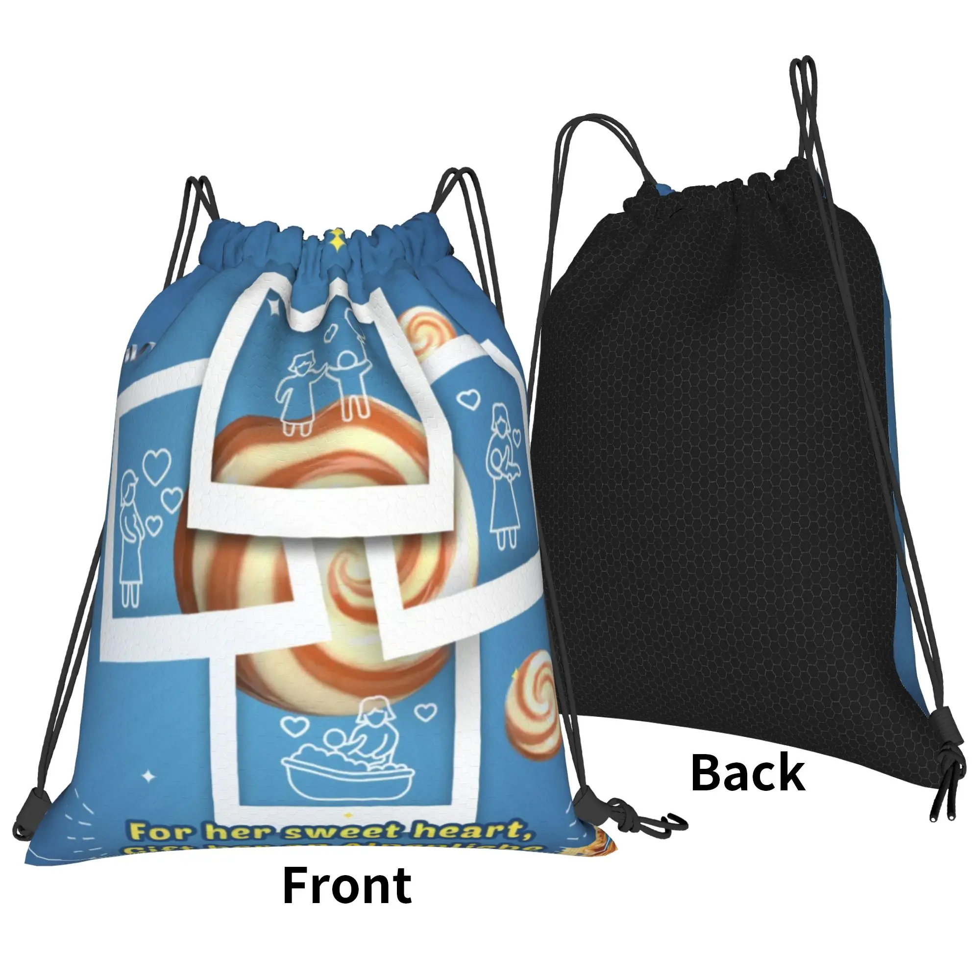 A-Alpenliebee Lollipop Flavor Tornado Portable Travel Riding Gym Drawstring Storage Sporty Backpacks
