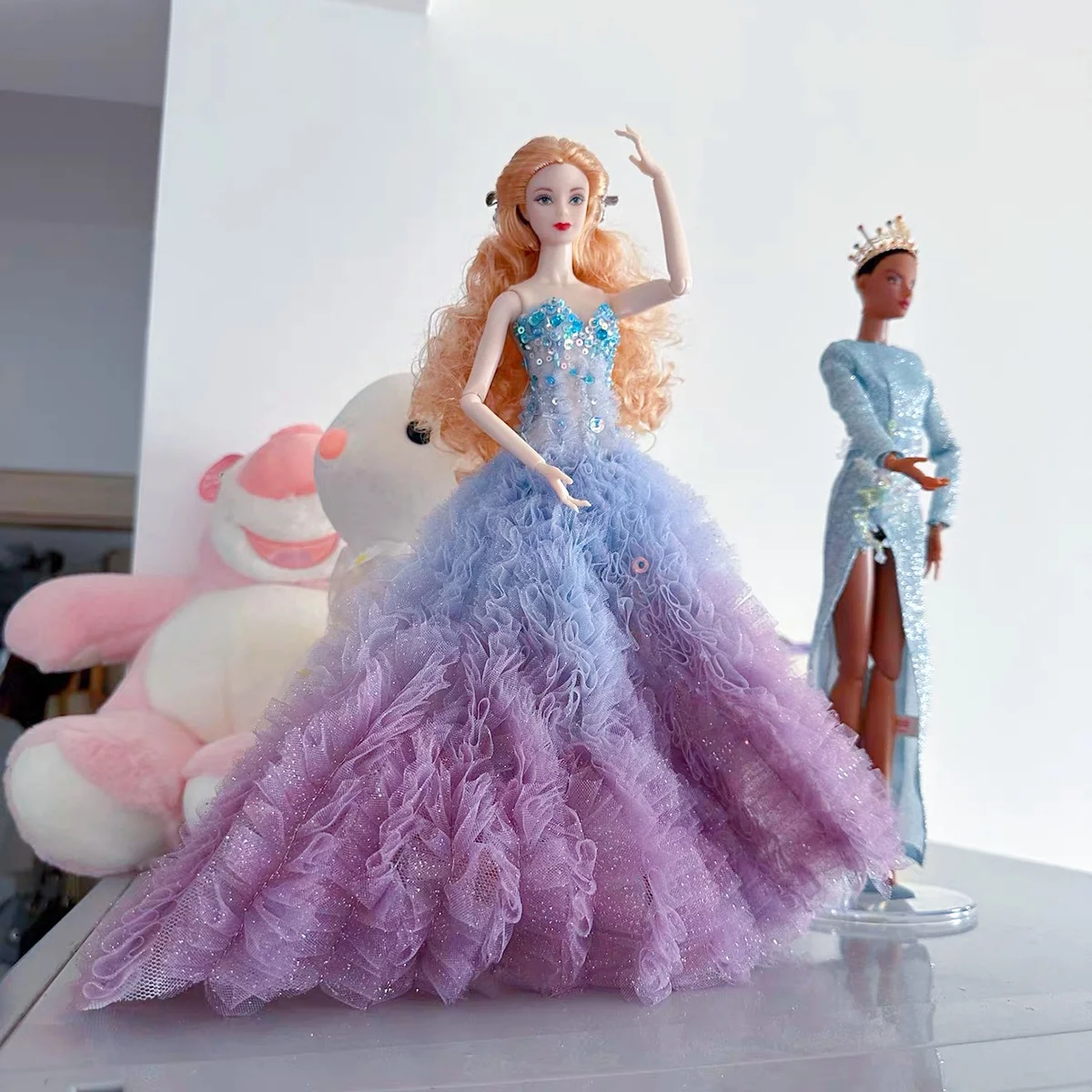 

Оригинальный дизайн, роскошное вечернее платье русалки с блестками, элегантное платье для куклы-супермодели 1/6, 30 см, аксессуары для кукольной одежды