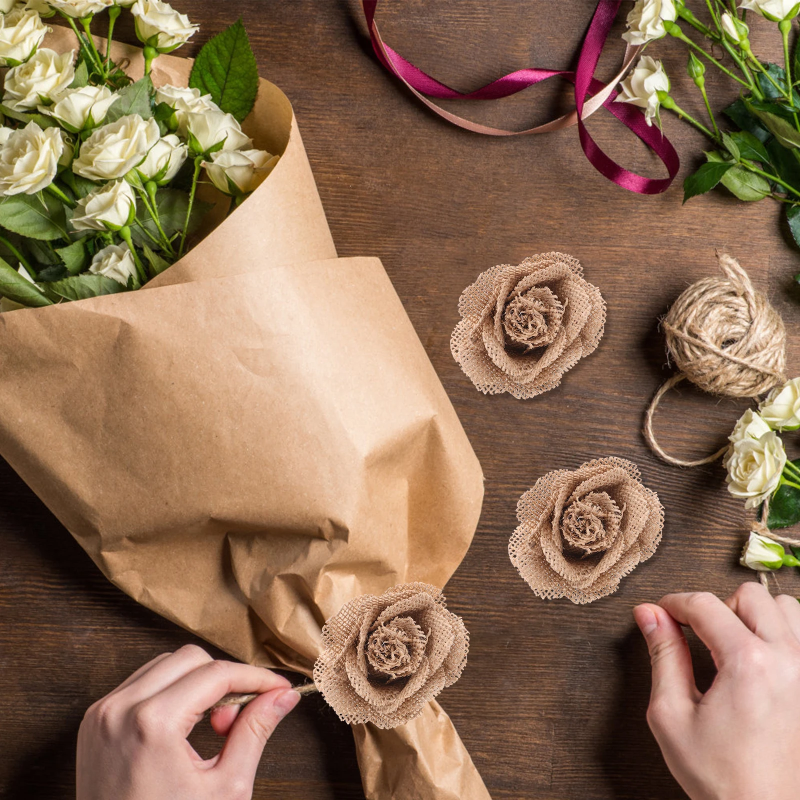 

4 PCS Line Cloth Decoration Indoor Bridal Wedding Faux Hanging Artificial Flowers Rustic European and American