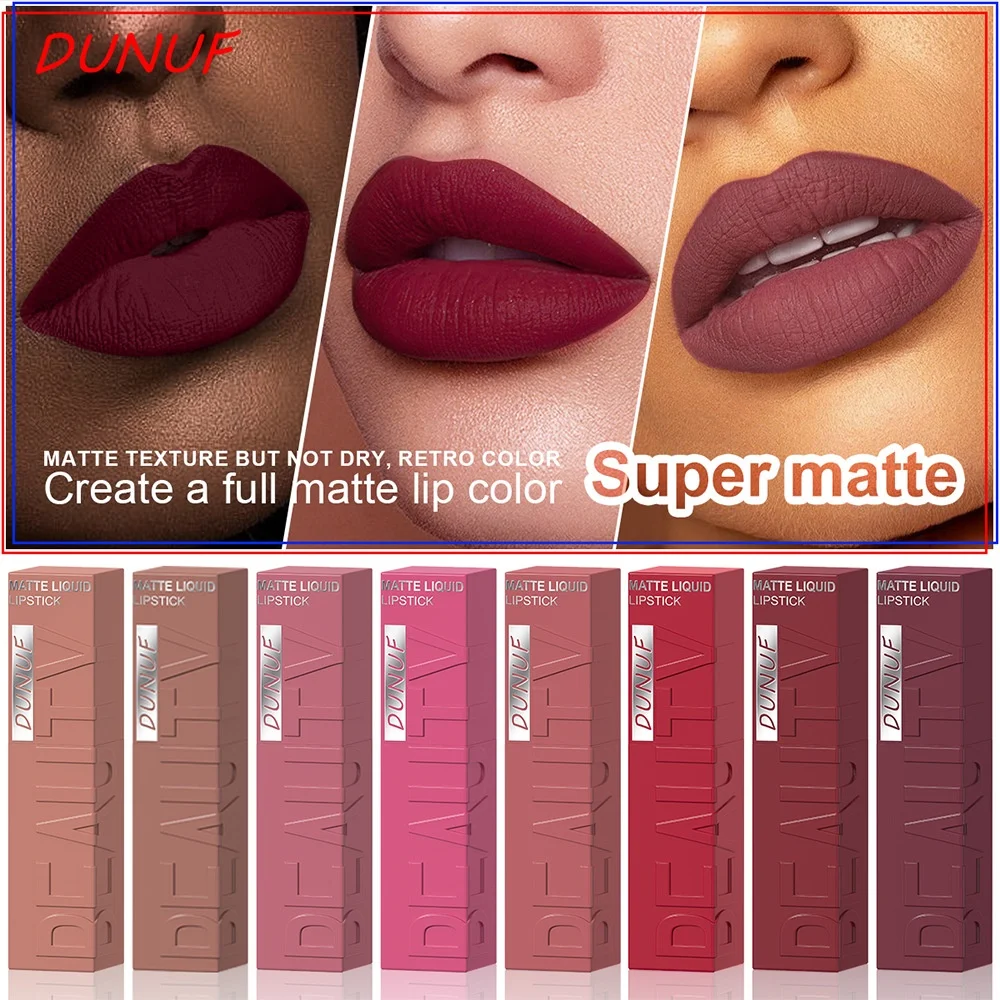Samtiges Lippenlack Lippenstift Set Pflegend Wasserfest Langhaltend_voghion.com