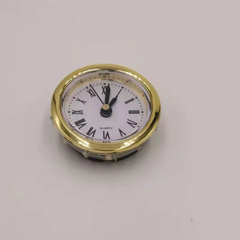 1PCS Gold Rim Diameter 50MM Insert Quartz Clock for Built - in Insert Clock Head DIY Desk Clock Mechanism