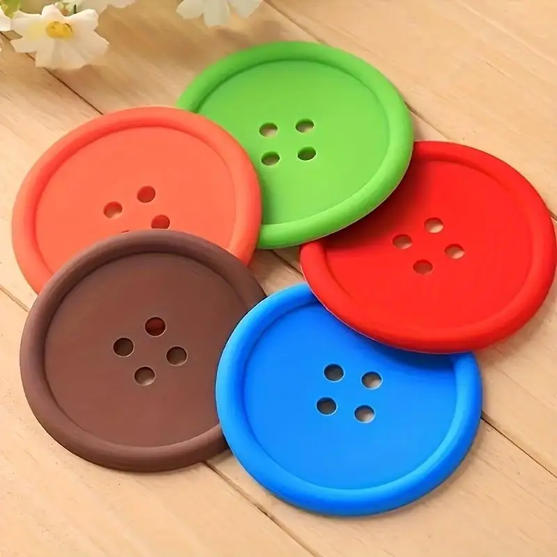 1/3/5pcs Non-Stick Silicone Coasters Anti-Slip Heat Insulation Cup Mats Waterproof Reusable Pads for Home Desk Coffee Bar Table