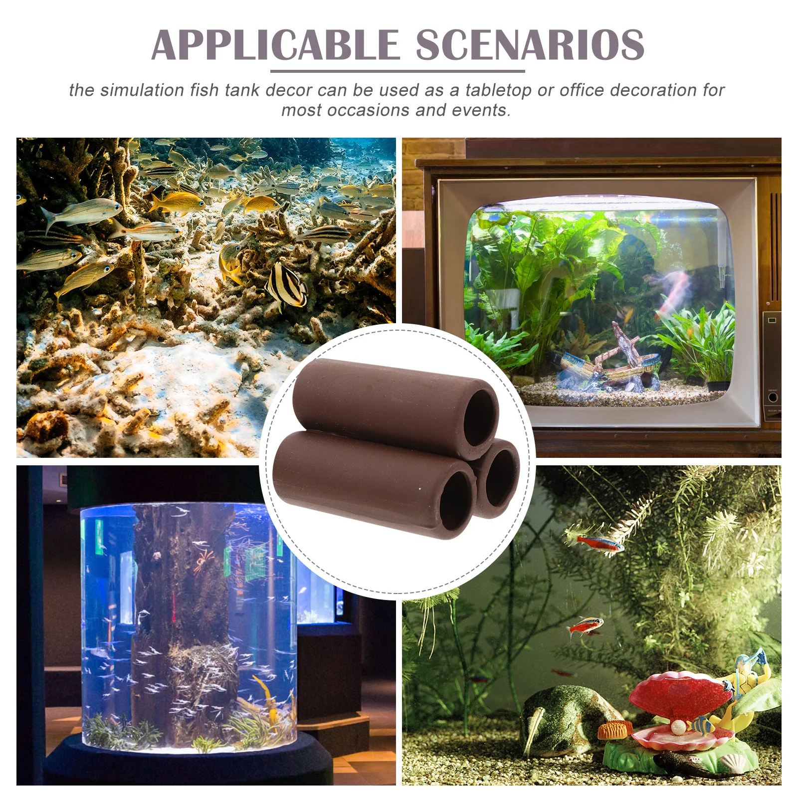 

2 Pcs Clay Hideaway Fish Shrimp Decor Tank Cave Breeding Tube Aquarium Pot Decorations