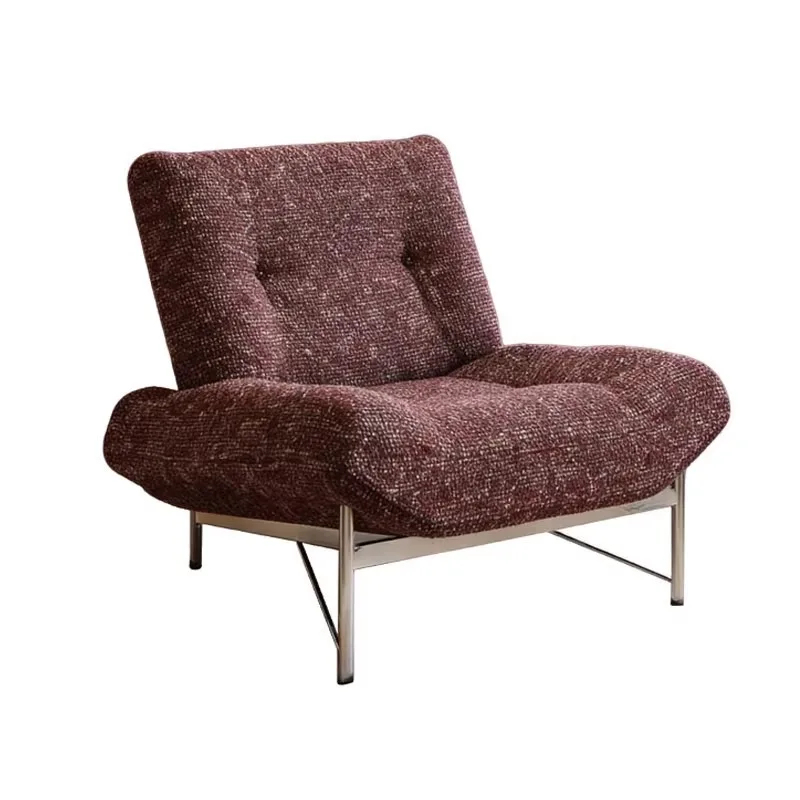 Retro style sofa chair, living room balcony stainless steel leisure single chair, chair