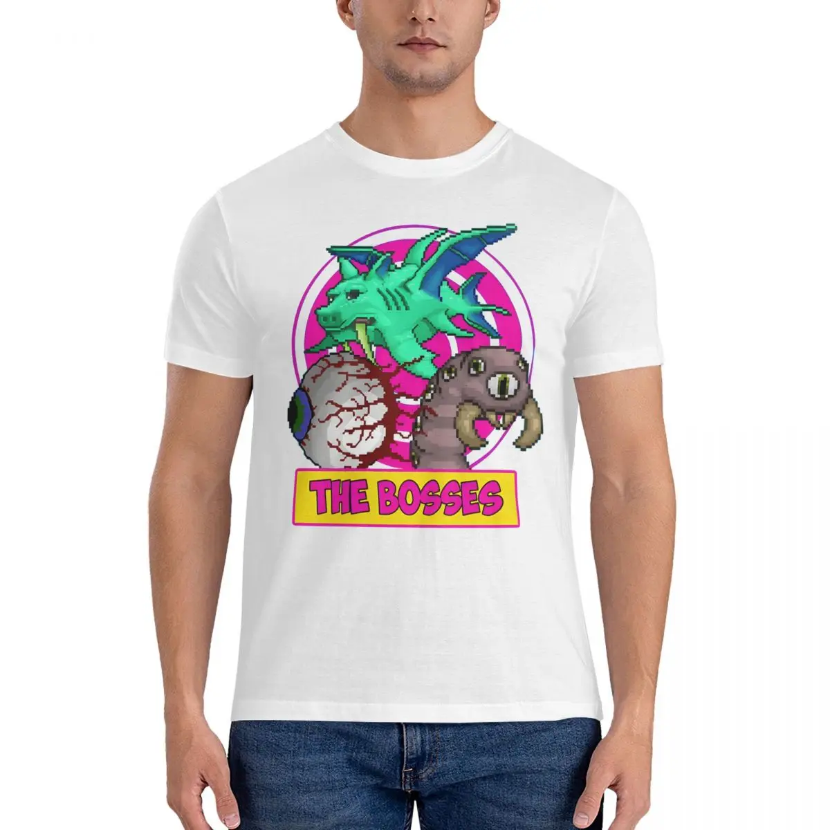 Camiseta de The Boss para hombre, ropa de algodón, Terraria, manga corta, cuello redondo, Idea de regalo