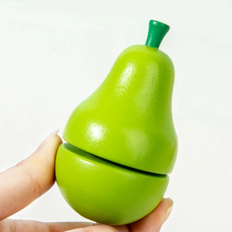 แกล้งทําเป็นของเล่นจําลองครัวไม้เกมคลาสสิก Montessori ของเล่นเพื่อการศึกษาเด็กเด็กของขวัญตัดผักผลไม้ชุด