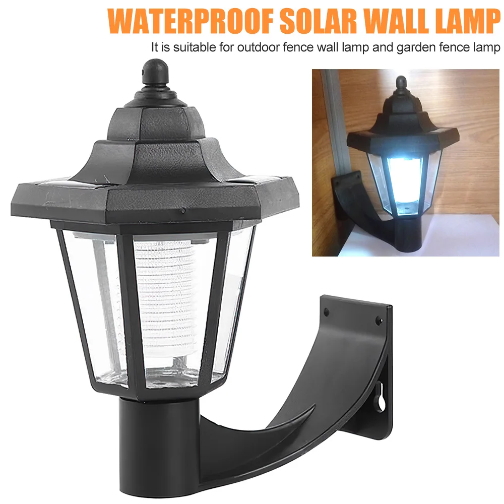 Solar Light Outdoors Solar Powered Street Lamp Hexagonal Garden LED Lights Waterproof Wall Lamp Sunlight for Balcony Courtyard