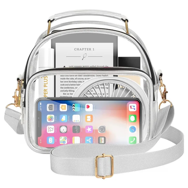 Women's shoulder messenger bag, transparent PVC shoulder bag, large-capacity convenient handbag